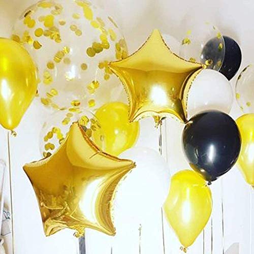 [10 Pack] Star Shape Foil Balloons, 18" Mylar Aluminum Foil Balloons 45cm Decorations for Birthday Party Wedding Engagement Party Celebration Holiday Show Party Activities (Gold, 18 Inch)