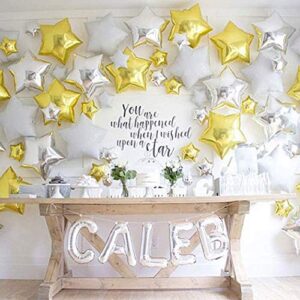 [10 Pack] Star Shape Foil Balloons, 18" Mylar Aluminum Foil Balloons 45cm Decorations for Birthday Party Wedding Engagement Party Celebration Holiday Show Party Activities (Gold, 18 Inch)