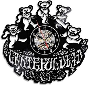 wall clock cute bear cd ing great gift for grateful dead fans vintage style vinyl hanging