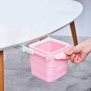 lucare Hidden Retractable Adhesive Trash Can for Office Desk Home Dustbin Garbage Waste Bin Decoration Grey Normal