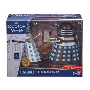 doctor who history of the daleks #2 - the dalek invasion of earth collector set - dr who season 2 dalek action figures - classic doctor who merchandise - character options - 5.5”