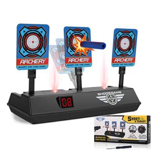 electronic shooting target for nerf guns, auto reset digital scoring targets for shooting for kids, ideal toys for 3 4 5 6 7 8 9 10+ year old boys and girls, stocking stuffers for kids