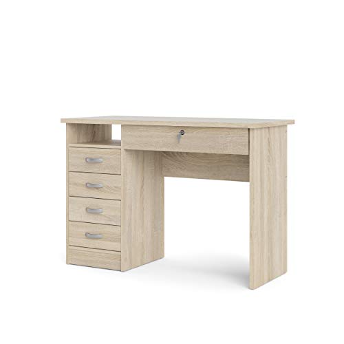 Tvilum, Oak Structure Walden Desk with 5 Drawers