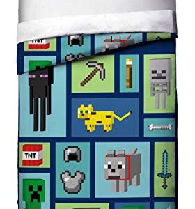 Minecraft Good Day Twin/Full Cooling Comforter - Super Soft Kids Bedding Features Creeper- Fade Resistant Polyester Microfiber Fill (Official Minecraft Product)