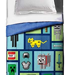 Minecraft Good Day Twin/Full Cooling Comforter - Super Soft Kids Bedding Features Creeper- Fade Resistant Polyester Microfiber Fill (Official Minecraft Product)