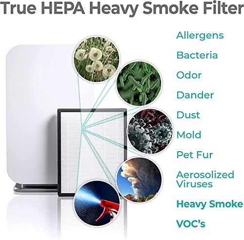 Alen BreatheSmart 45i HEPA Air Purifier With VOC/Smoke Filter, Absorbs Heavy VOCs from Cigarette and Wildfire Smoke. Captures Allergens, Dust, and Mold. Bedrooms, and other rooms up to 800 sq. ft.