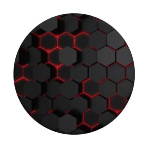 Cool Techno Red Black Honeycomb Abstract PopSockets PopGrip: Swappable Grip for Phones & Tablets PopSockets Standard PopGrip