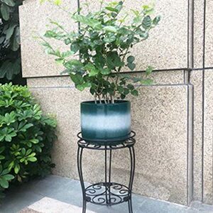 TREEZITEK 18.9inch Tall Plant Stand for Flower Pot Heavy Duty Potted Holder Indoor Outdoor Metal Rustproof Iron Garden Container Round Supports Rack