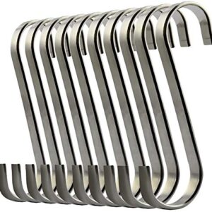 Lemonfilter 10 Pack S Shaped Hooks Stainless Steel S Hanging Hooks Heavy-Duty Hangers for Kitchen Bedroom and Office