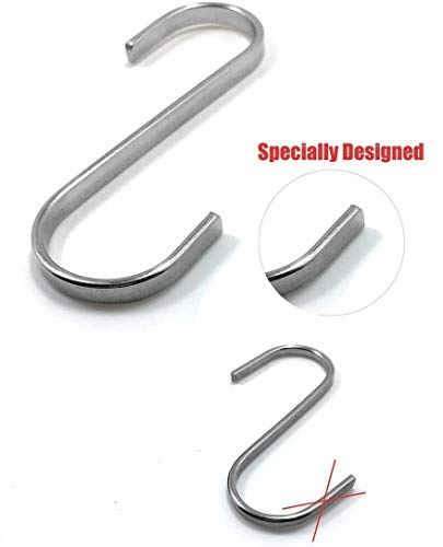 Lemonfilter 10 Pack S Shaped Hooks Stainless Steel S Hanging Hooks Heavy-Duty Hangers for Kitchen Bedroom and Office