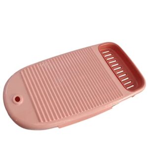 YARNOW Plastic Underwear Washboard with Soap Box Mini Hand Washing Machine Washboard for Laundry Personal Clothes Kids Shirt Underwear Washing Tool Pink