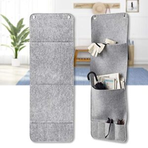 DearanswerIce Wall Closet Hanging Storage Bag Fabric Over Door Organizer Hanging Storage Pouches with 3 Pockets for Bedroom Bathroom