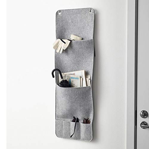 DearanswerIce Wall Closet Hanging Storage Bag Fabric Over Door Organizer Hanging Storage Pouches with 3 Pockets for Bedroom Bathroom