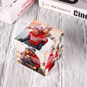 Photo Rubix Cube Photo Cubes for Pictures 9 Photos Frame Personalized Multiphoto Frame Block Photo Gifts Custom Home Office Desk Decor Multiphoto Cube for Boys Girls Friends Kids