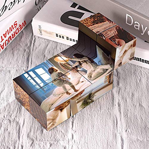 Photo Rubix Cube Photo Cubes for Pictures 9 Photos Frame Personalized Multiphoto Frame Block Photo Gifts Custom Home Office Desk Decor Multiphoto Cube for Boys Girls Friends Kids