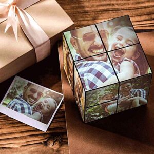 Photo Rubix Cube Photo Cubes for Pictures 9 Photos Frame Personalized Multiphoto Frame Block Photo Gifts Custom Home Office Desk Decor Multiphoto Cube for Boys Girls Friends Kids