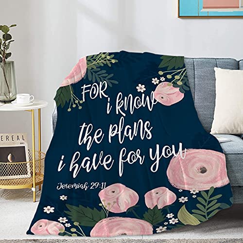 ARTIEMASTER Hope Faith Prayer Bible-Jeremiah 29:11 Flannel Blanket Throw Cozy Soft Quilt Fit Office Dormitory Home Farmhouse Travel for Adult 60 X 80 Inch for Adult