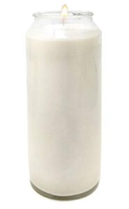 hyoola 9 day white prayer candle in glass jar- 1 pack - memory candle for religious, memorial, vigil and emergency - 100% vegetable oil wax