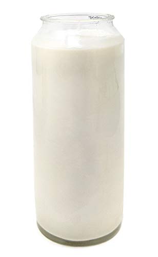 Hyoola 9 Day White Prayer Candle in Glass Jar- 1 Pack - Memory Candle for Religious, Memorial, Vigil and Emergency - 100% Vegetable Oil Wax