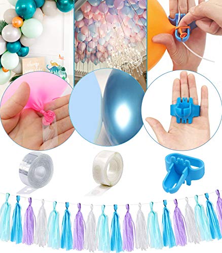 120 Pcs Frozen 2 Birthday Party Supplies, Winter Wonderland Balloons Thanksgiving Christmas New Year Party Decorations - Birthday 2nd 3rd 4th 5th Decor Includes Balloons, Banner, Paper Tassel