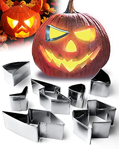 JUSTOTRY Simple & Safe Pumpkin Carving Kit for Kids, Halloween Stainless Steel Pumpkin Carving Tools, Non-knife Pumpkin Carving Stencils, Pumpkin Carving Sets for Adults, Pumpkin Carver, Durable