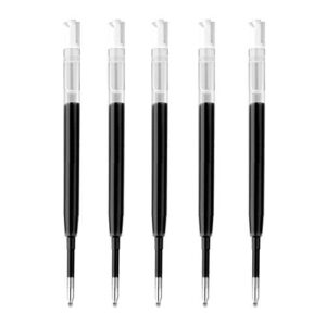 dunbong g2 gel ink pen refills, for retractable gel pens, 0.5mm fine point, pack of 5 (black)