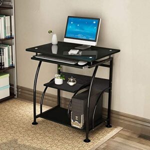 glass top computer workstation computer desk - large tempered glass computer table for home office