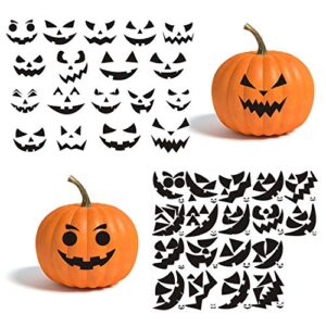gustum pumpkin decorating stickers kits props etching pumpkin template 18 sheets make your own jack-o-lantern face craft decals halloween party decorations supplies trick or treat party favors