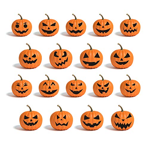 Gustum Pumpkin Decorating Stickers Kits Props Etching Pumpkin Template 18 Sheets Make Your Own Jack-O-Lantern Face Craft Decals Halloween Party Decorations Supplies Trick or Treat Party Favors