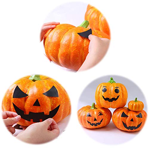 Gustum Pumpkin Decorating Stickers Kits Props Etching Pumpkin Template 18 Sheets Make Your Own Jack-O-Lantern Face Craft Decals Halloween Party Decorations Supplies Trick or Treat Party Favors