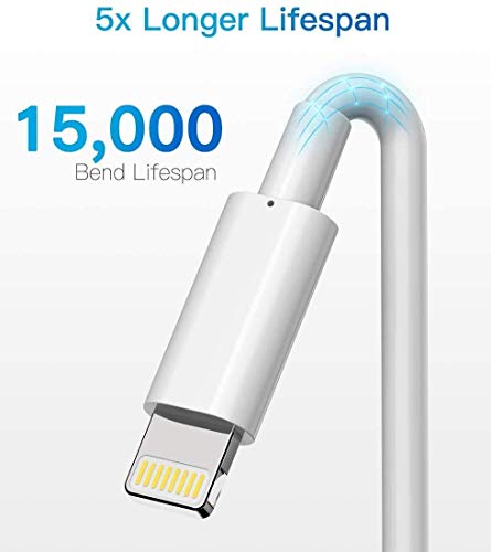 Lightning Cable MFi Certified - iPhone Charger 3Pack 3FT Lightning to USB A Charging Cable Cord Compatible with iPhone 14 13 12 SE 2020 11 Xs Max XR X 8 7 6S 6 Plus 5S iPad Pro iPod Airpods - White