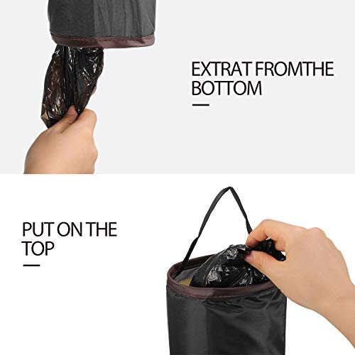 Outus 3 Pieces Plastic Bag Holder Folding Hanging Storage Grocery Bag Trash Bags Holder Organizer (Black)