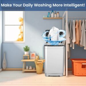 Portable Washing Machine 17.8 Lbs Mini Compact Washer Laundry Washer And Dryer With Drain Pump, 10 Programs Selections with LED Display Low Noise Easy Store for Apartments, Dorms, College Rooms