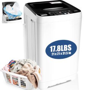 Portable Washing Machine 17.8 Lbs Mini Compact Washer Laundry Washer And Dryer With Drain Pump, 10 Programs Selections with LED Display Low Noise Easy Store for Apartments, Dorms, College Rooms