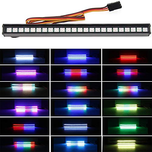 RC LED Light bar Roof LED Lamp Kit 20 Light Modes Control 155mm for 1/10 TRX-4 TRX-6 D90 HSP Redcat RC4WD Tamiya Axial SCX10 HPI DIY RC Car Crawler Truck