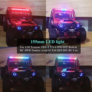 RC LED Light bar Roof LED Lamp Kit 20 Light Modes Control 155mm for 1/10 TRX-4 TRX-6 D90 HSP Redcat RC4WD Tamiya Axial SCX10 HPI DIY RC Car Crawler Truck