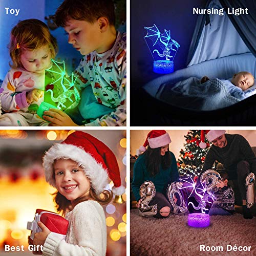 Menzee Dragon Lamp Dragon Night Light Kids Night Light, Perfect Birthday Christmas Dragon Gifts Dragon Toys for Girls Boys