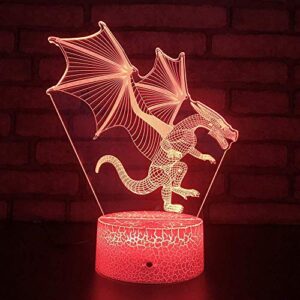 menzee dragon lamp dragon night light kids night light, perfect birthday christmas dragon gifts dragon toys for girls boys