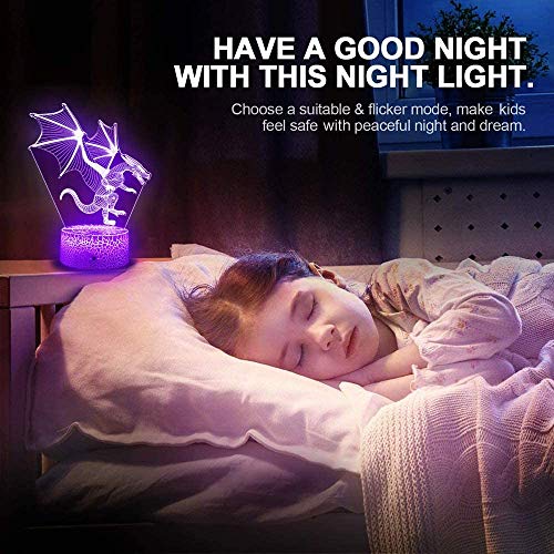 Menzee Dragon Lamp Dragon Night Light Kids Night Light, Perfect Birthday Christmas Dragon Gifts Dragon Toys for Girls Boys