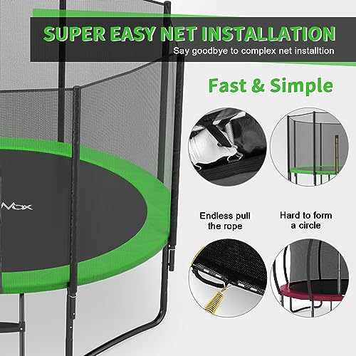 CalmMax Trampolines 12FT Jump Recreational Trampolines with Enclosure Net - ASTM Approved - Combo Bounce Outdoor Trampoline for Kids Family Happy Time