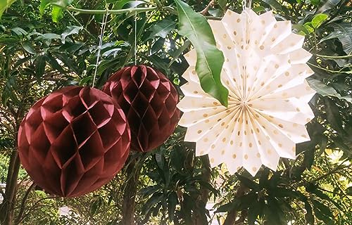 70th Birthday Decorations for Women Burgundy Rose Gold 70th Birthday Party Decorations Polka Dot Fans for Happy 70th Birthday Party Fall Burgundy Rose Gold 70 Birthday Decorations Autumn