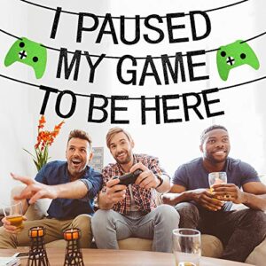 Kauayurk Video Game Party Supplies, I Paused My Game To Be Here Gaming Party Banner Decoration, Game Theme Birthday Party Banner for Kids and Boys