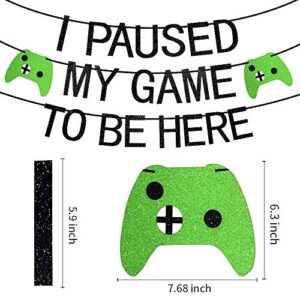 Kauayurk Video Game Party Supplies, I Paused My Game To Be Here Gaming Party Banner Decoration, Game Theme Birthday Party Banner for Kids and Boys