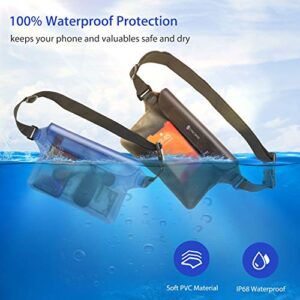 Syncwire IPX8 Waterproof Phone Pouch with Lanyard 2 Pack & IP68 Waterproof Fanny Bag with Adjustable Waist Strap 2 Pack for iPhone Samsung Galaxy and More, Beach Accessories, vacation must haves