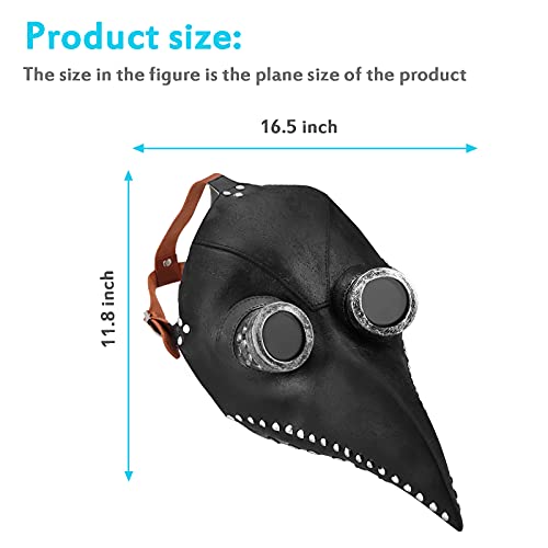 Starhig Halloween Plague Doctor Mask,Steampunk Bird Plague Doctor mask Long Nose Beak Cosplay Halloween Party