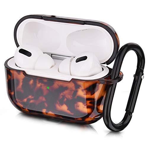 AirPods Pro Case AIRSPO Clear Case for AirPods Pro Charging Case Soft TPU Airpod Pro Protective Case 2019 with Keychain Airpods Pro Protective Cover Skin（Tortoiseshell）