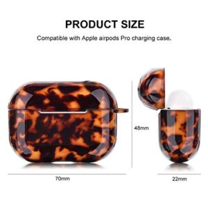AirPods Pro Case AIRSPO Clear Case for AirPods Pro Charging Case Soft TPU Airpod Pro Protective Case 2019 with Keychain Airpods Pro Protective Cover Skin（Tortoiseshell）
