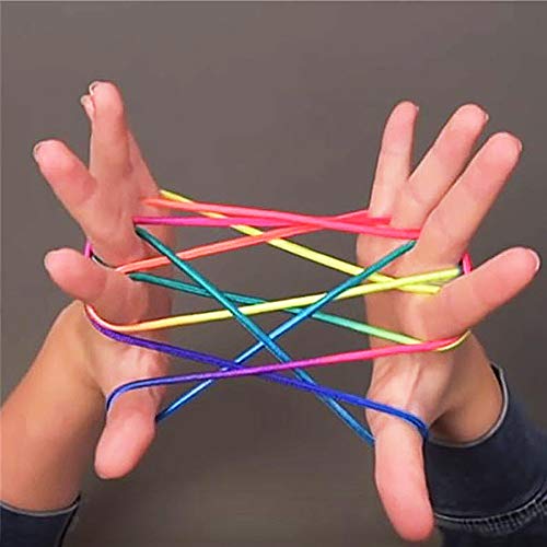 10 Pieces Cats Cradle String Finger Game String String Hand Game Finger Rope 63 Inch Long, Rainbow Color