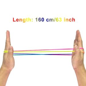 10 Pieces Cats Cradle String Finger Game String String Hand Game Finger Rope 63 Inch Long, Rainbow Color