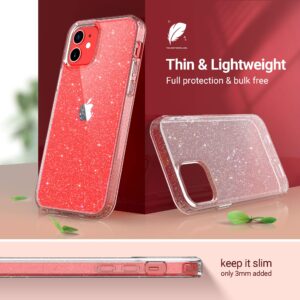 ULAK Compatible with iPhone 12 Case Clear Glitter, iPhone 12 Pro Cover Sparkle Bling Soft TPU Women Girls Shockproof Protective Phone Case Designed for iPhone 12 & iPhone 12 Pro 6.1 inch, Transparent